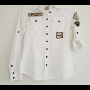 Da-Nang Linen patch button up top